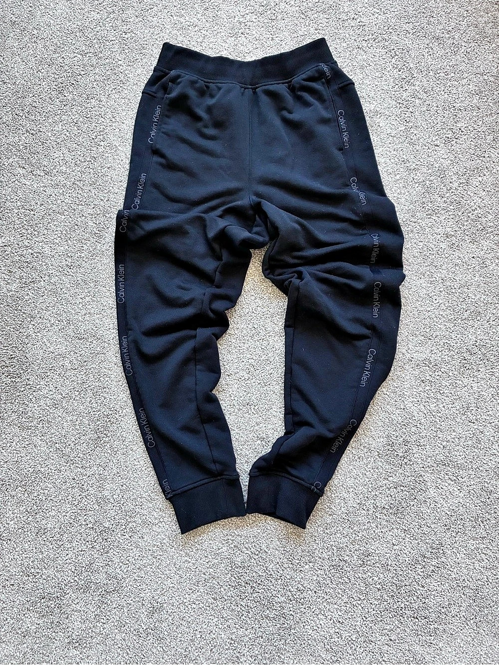 Calvin Klein Logo Jogger Sweatpants Black Small Comfy Campus Relaxed Tape